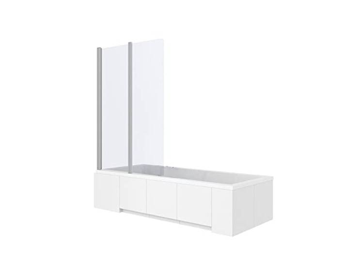 VBChome Faltwand Duschwand 100 x 140cm Chrom Duschabtrennung Spritzschutz Badewannenaufsatz Faltwand für Badewanne