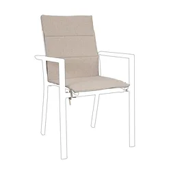 Auflage für Gartenstuhl Konnor 2er-Set, wasserabweisender Olefin-Stoff, modern, natur