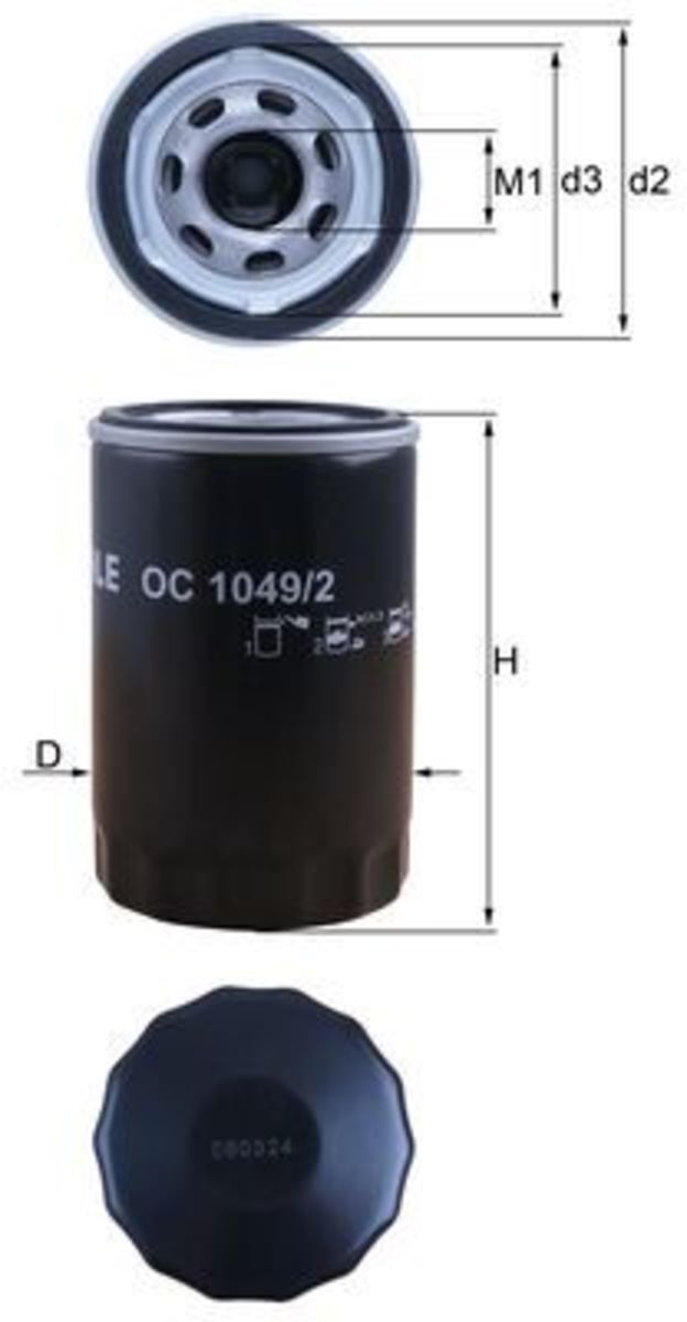 Ölfilter MAHLE KNECHT OC 1049/2