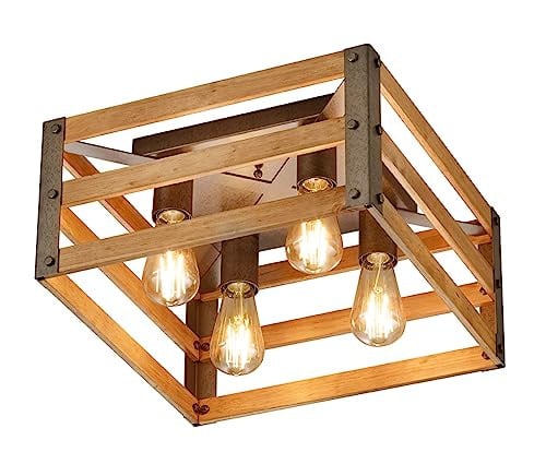 Trio Leuchten Plafondlamp Kahn Zilver/Bruin B: 40 cm