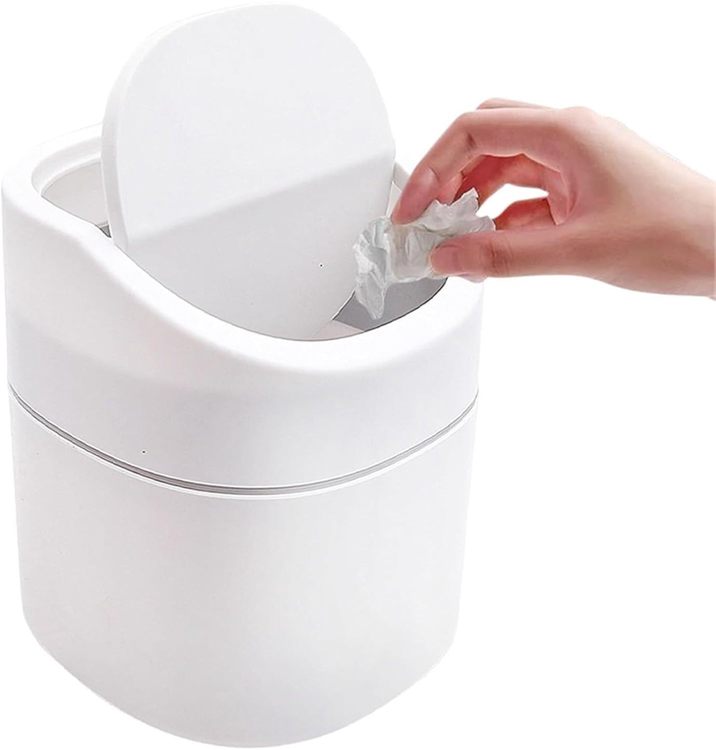 Compacte Mini Afvalbak met Swingdeksel - Hoogte: 16 cm