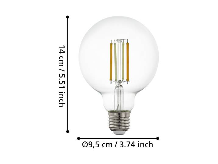 Eglo LED Leuchtmittel E27 G95 8W Rgb, CCT