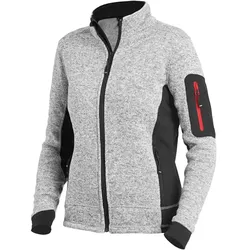 Damen Strick Fleecejacke "MARIEKE" - L - grau/schwarz