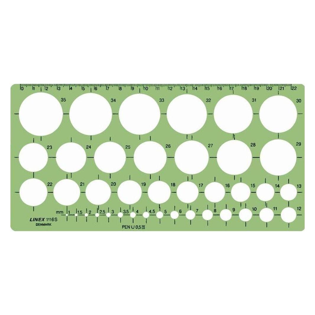Linex Kreisschablone 39 Kreise (24 cm, Kunststoff) (100413074)