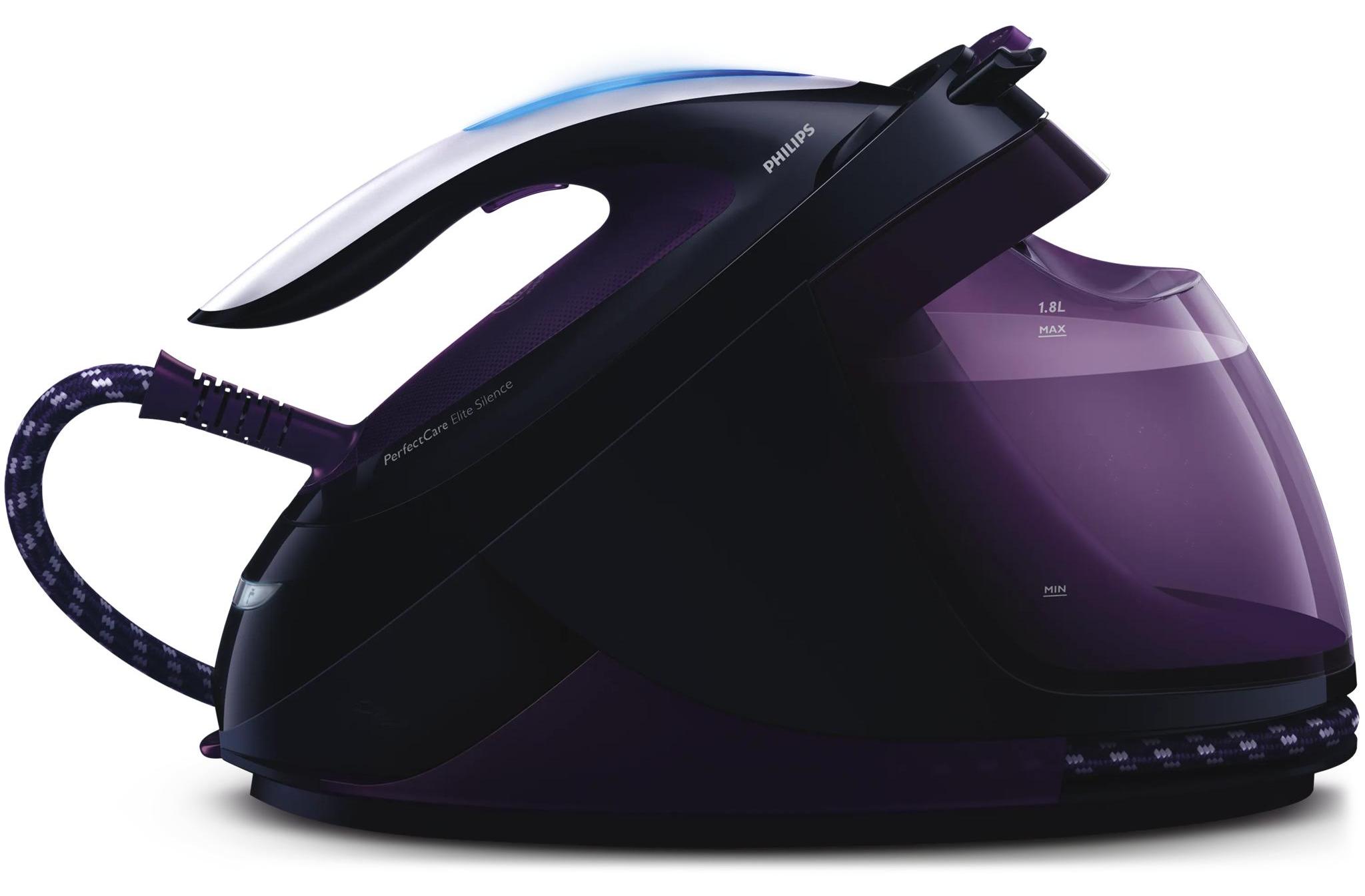 Philips PerfectCare Elite Bügelstation, 150 g/min konstanter Dampf, 7.5 bar, 2400 W, Schwarz (GC9650/80)