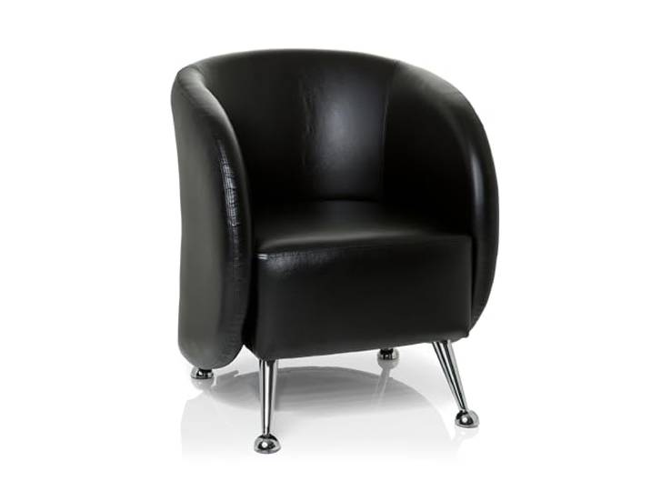 hjh OFFICE Polstersessel ST. Lucia Kunstleder Lounge-Sessel mit weicher Sitzpolsterung, 713200, Schwarz