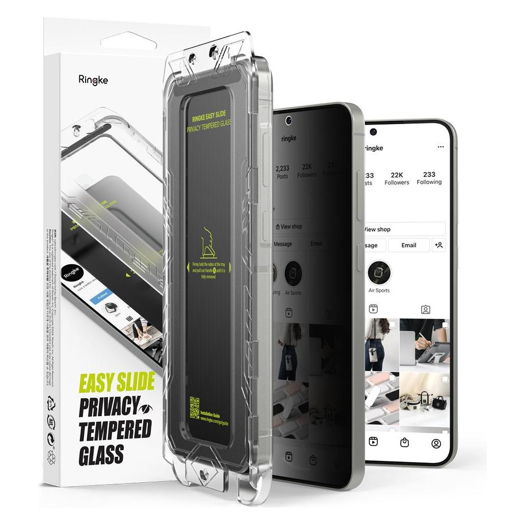 Ringke Easy Slide 2-pack Privacy Glass for Samsung Galaxy S25 (2 Stk., Samsung Galaxy S25) (27197-0)