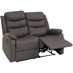 2er Kinosessel MCW-O62, Relaxsessel Fernsehsessel mit Armlehne, Liegefunktion Kunstleder ~ grau