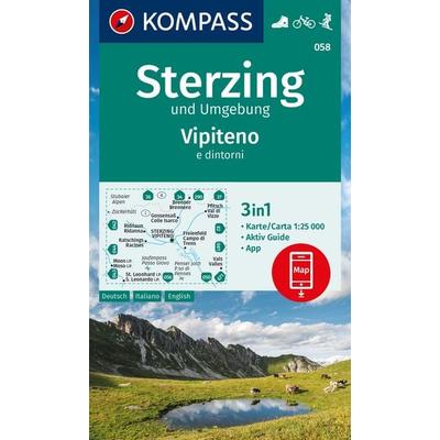 KOMPASS Wanderkarte 058 Sterzing und Umgebung, Vipteno e dintorni 1:25.000, Sonstige von , Kompass-Karten, 978-3-99121-977-4