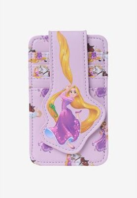 Women's Disney Tangled Rapunzel Card Holder Snap Wallet Button Snap Closure Purple by Disney in Purple (Size ONE SIZE)