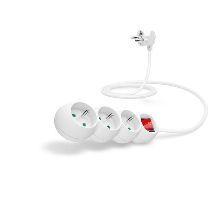 Connect IT Verlängerungskabel 230V 3 Steckdosen 1,5 ms mit Schalter weiss (3x, Typ 13, 1.50 m) (CI-1288)