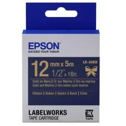 Epson LabelWorks LK-4HKK - Seidig- Gold auf Marine blau Rolle (1,2 cm x 5 m)