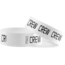 CombiCraft Tyrex Einlassbänder Weiß 'CREW' mit starkem Klebestreifen - 100 Stück