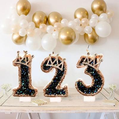 Uplifted Goods Black Diamond Crown Digital Birthday Candle 4