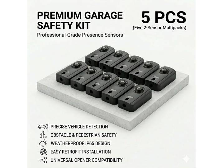 Capteur de faisceau infrarouge sans fil, étanche, pour porte coulissante automatique, ouvre-porte de garage, 5 pièces, AC DC 12V 24V