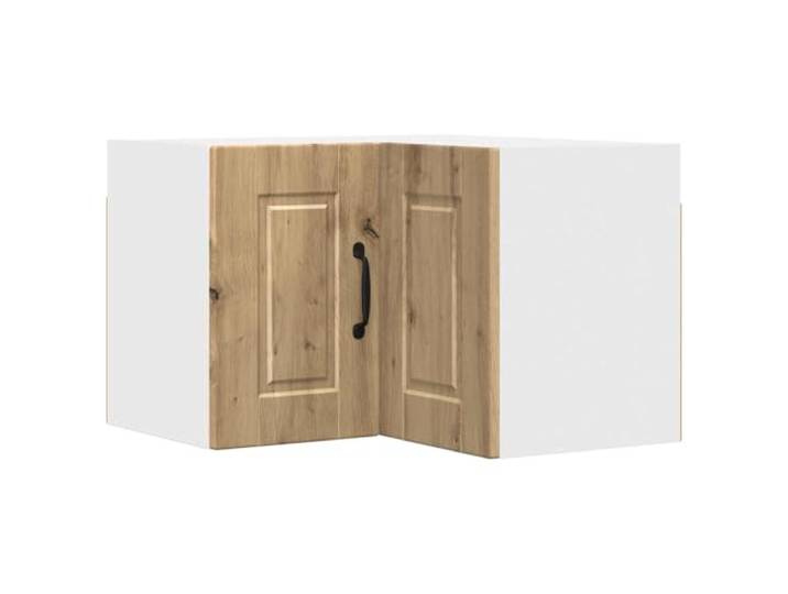 Leasha Eckschrank oben für Küche, Wandschrank, Küchenoberteil, Portweiche, handgefertigt, 57 x 57 x 40 cm