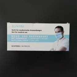 ELPATRA Mund- und Nasenmaske mit Gummizug (Community Mask) 250 Stück