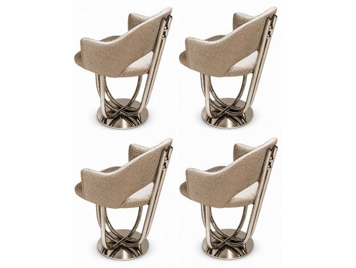 JVmoebel Sitzgruppe 4x Stühle Beige Modern Esszimmer Luxuriös Hochwertig Komfortabel, (4-tlg., 4er-Set)