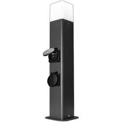 Tracon, Gartenbeleuchtung, Aussensteheleuchte mit FRENCH-Steckdose (E27, IP54)