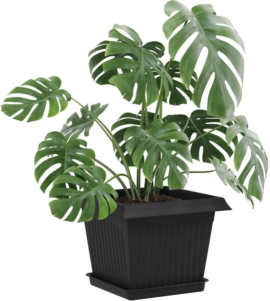 vidaXL Pots de plantes 24 pc Noir Plastique