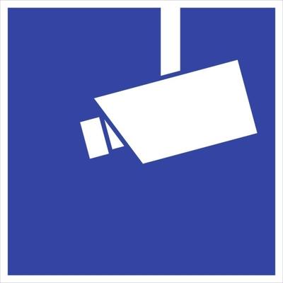 Schild Video Infozeichen gemäß DIN33450 Alu 18x18 cm Videoüberwachung wetterfest