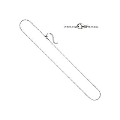 Kette ohne Anhänger JOBO, silber (edelstahlfarben), Halsketten, Damen, Edelstahl, L: 46, Edelstahl 46 cm 2,0 mm