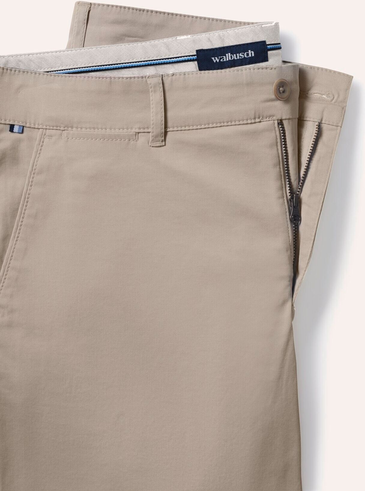 Walbusch Chino Shorts, Regular Fit#normale Größen#untersetzte Größen, Farbe Beige, 48, bequemer Baumwollstretch hochwertige Verarbeitung Herren
