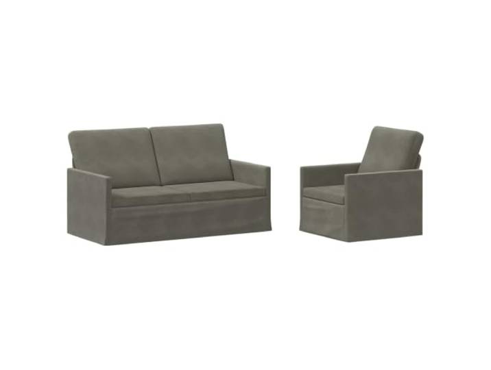vidaXL Sofa-Set 2 pcs Hellgrau Cordstoff Bietet langfristige Unterstützung, Garantiert plüschige Entspannung, Verbessern die Nutzungskomfort