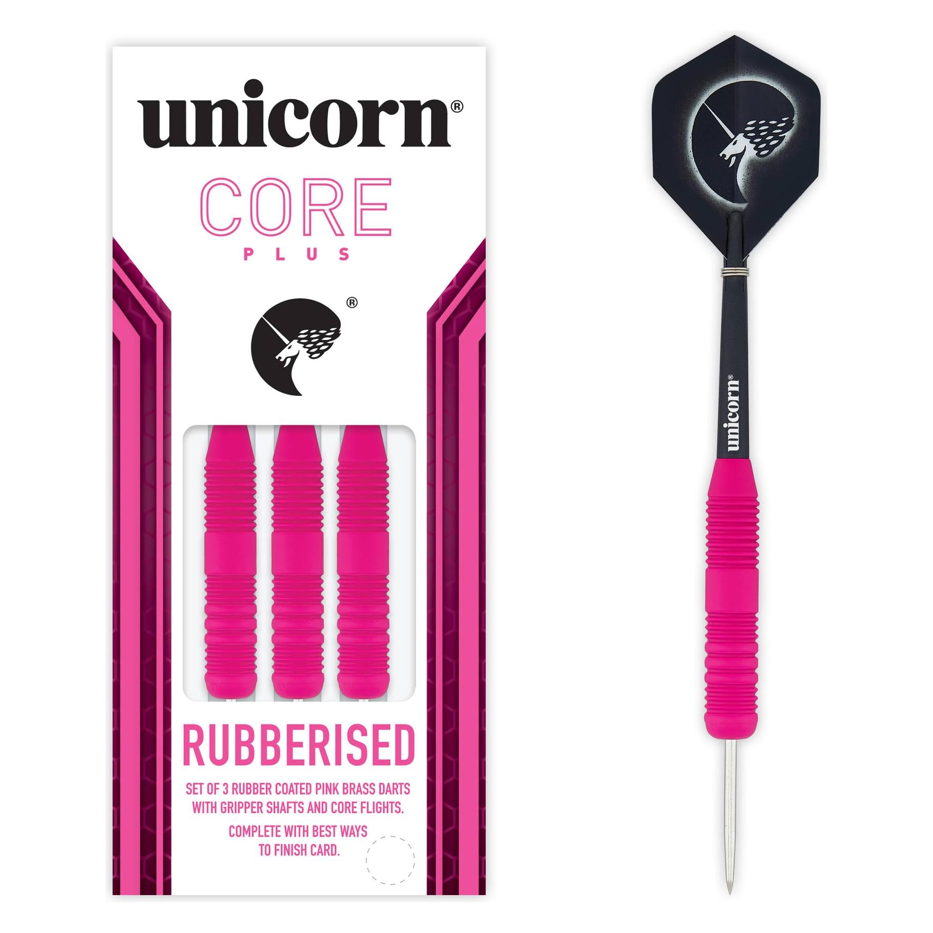Unicorn Core Plus Rubberised Pink Steel Darts 1 Satz (24 g) (08657)
