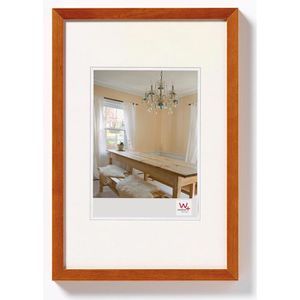 walther-design Bilderrahmen Peppers BP130P, A4, 21 x 29,7 cm, Echtglas, Holzrahmen, buche