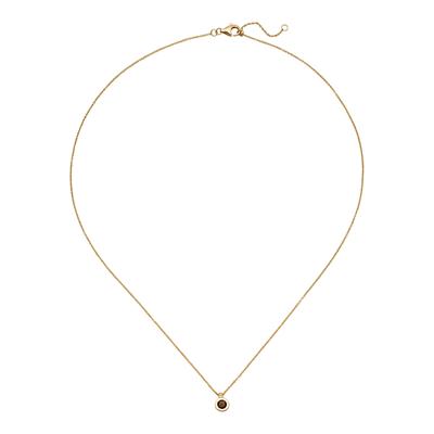 Kette mit Anhänger JOBO "Goldkette 45 cm", gold (braun), Halsketten, Damen, Gelbgold 585, L: 45, 585 Gold mit Rauchquarz