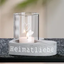 Zement Windlicht Heimatliebe