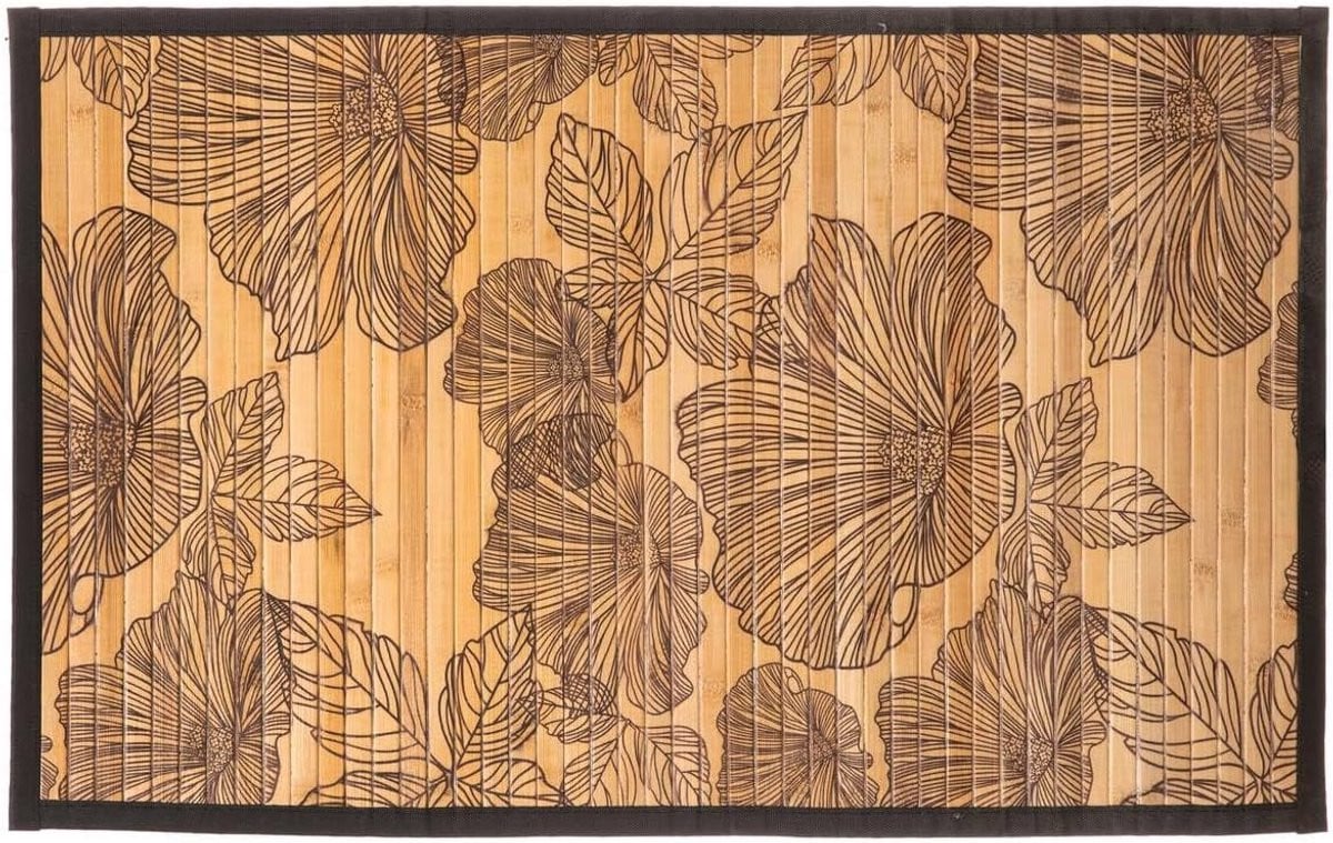Badmat Bamboe Zwart 50x80 cm - Antislip Douchemat voor Badkamer