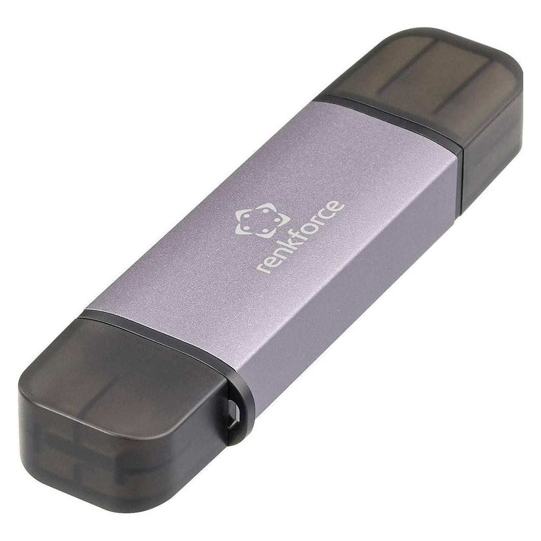 Renkforce RF-CR-200 USB-Kartenleser Smartphone/Tablet USB-A (USB 3.1 Gen 1), US (USB-C) (RF-6700438)