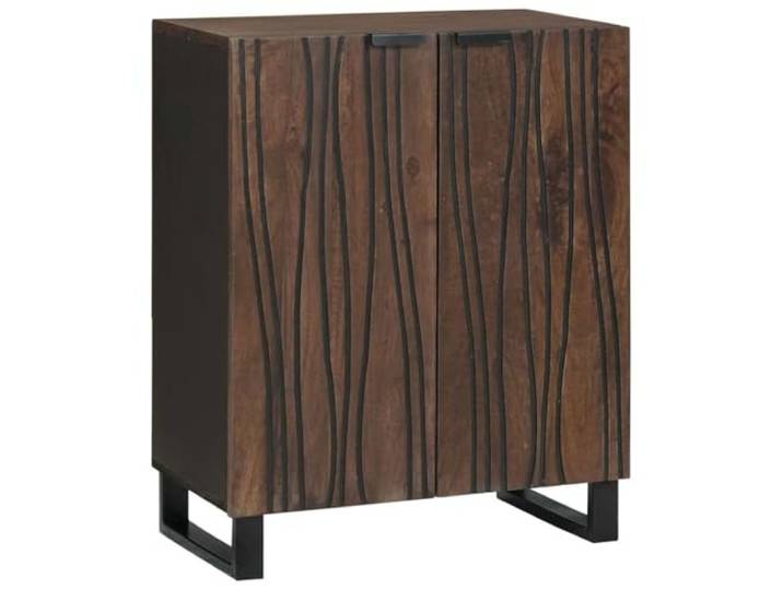 HEFZGDB Sideboard mit Fingerpull-Griffen und Regalen: Rustikale Holzkredenz für Esszimmer aus Mango-Holz mit vielseitigem Stauraum - Massivholz Möbelstück das rustikale Eleganz vereint