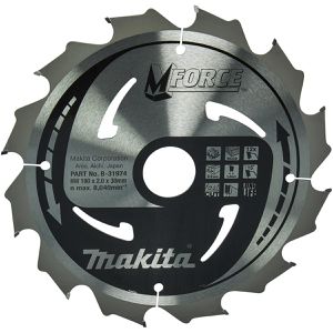 Makita Kreissägeblatt B-31974, M Force, 190 x 30mm, 12 Zähne, für Holz