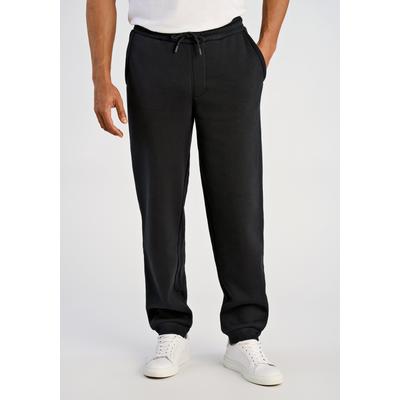 Jogginghose LINDBERGH "Jogginghose Relaxed Fit", Herren, Gr. XS, schwarz, Obermaterial: 60% Baumwolle, 40% Polyester, meliert, relaxed fit, Hosen Jogginghose