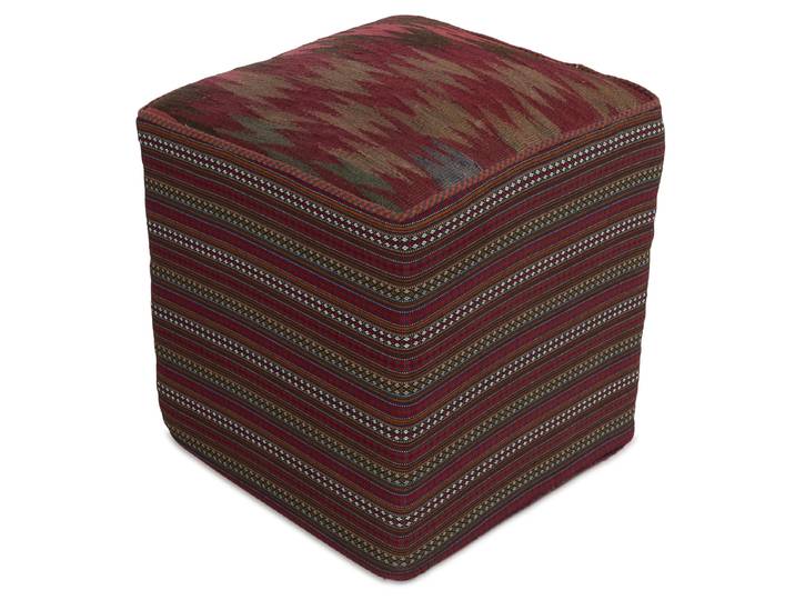 Kelim Hocker Teppich 51x51 Handgewebt Orientteppich Perserteppich Quadratisch Wolle