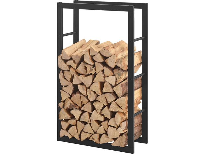Brandhout rek houtopslag Täby zwart 60x25x100 cm