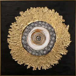 Gemälde GOLDEN AURA (BH 102,50x102,50 cm) - bunt - BH 102,50x102,50 cm