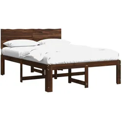 vidaXL, Bett, Doppelbettgestell mit Kopfteil ROSTOCK Dunkelbraun 120 x 190 cm (120 x 190 cm)