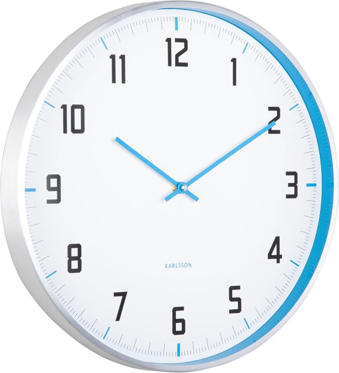 Karlsson Wandklok Sporty Blauw Analoog - Ø40cm
