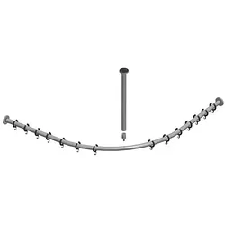 Keuco Brausevorhangstangen Set Plan 14938010900 für Viertelkreis Duschen 90 x 90 cm, chrom
