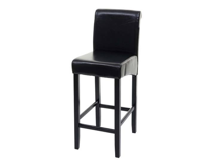 Jamb Barhocker Schwarz, Leder, 39x105x53 cm, Esszimmer, Barmöbel, Barhocker
