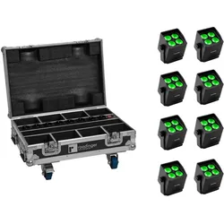 EUROLITE Set 8x AKKU Mini IP UP-4 QCL Spot MK2 + Case mit Ladefunktion