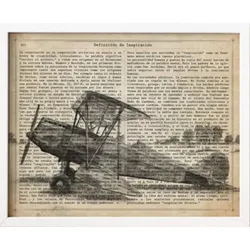 POSTER Avion A Helice A4 Schwarzer Rahmen