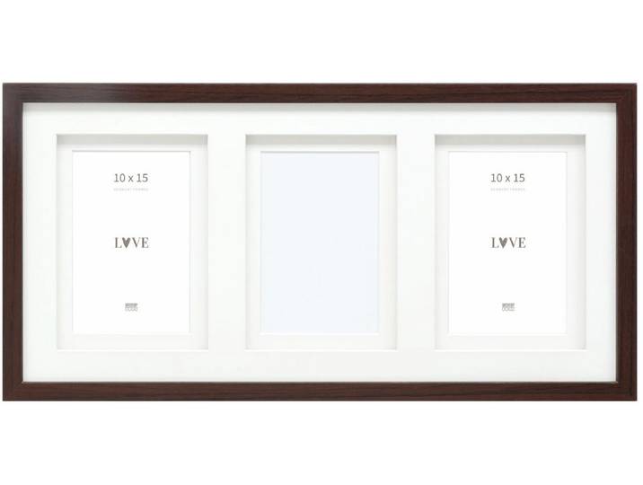Deknudt Frames multifotolijst - bruin - passe-partout - 3 foto's 10x15