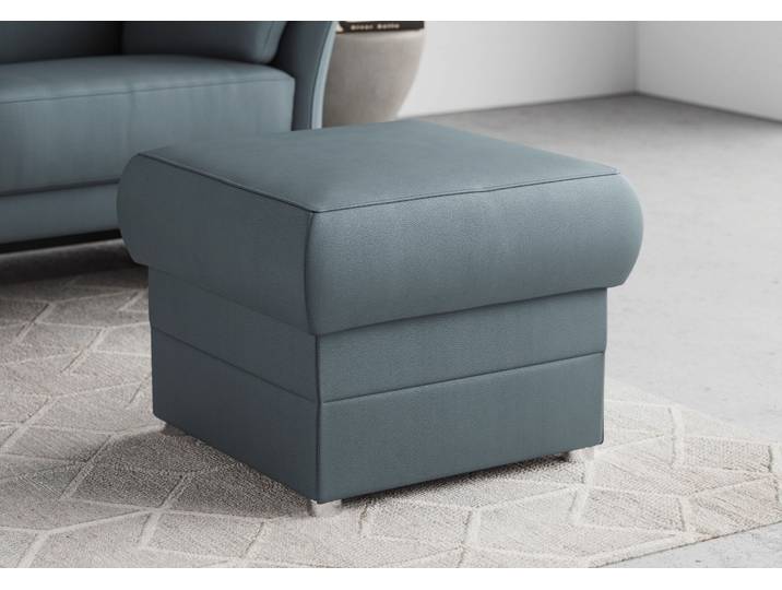 Hocker, Luxus-Microfaser, Petrol, 59×46 cm, Kompakt & Bequem, Modern, Domo-Collection