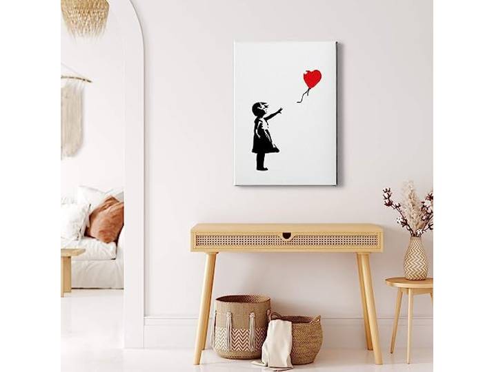 A.S. Création Impression sur toile d'artiste – Impression d'art sur châssis Noir/rouge – Format portrait 50 x 70 cm