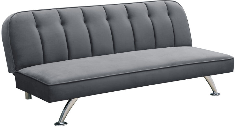 LPD BRIGHTON UPHOLSTERED VELVET SOFA BED Grey 76cm H X 180cm W X 85cm D